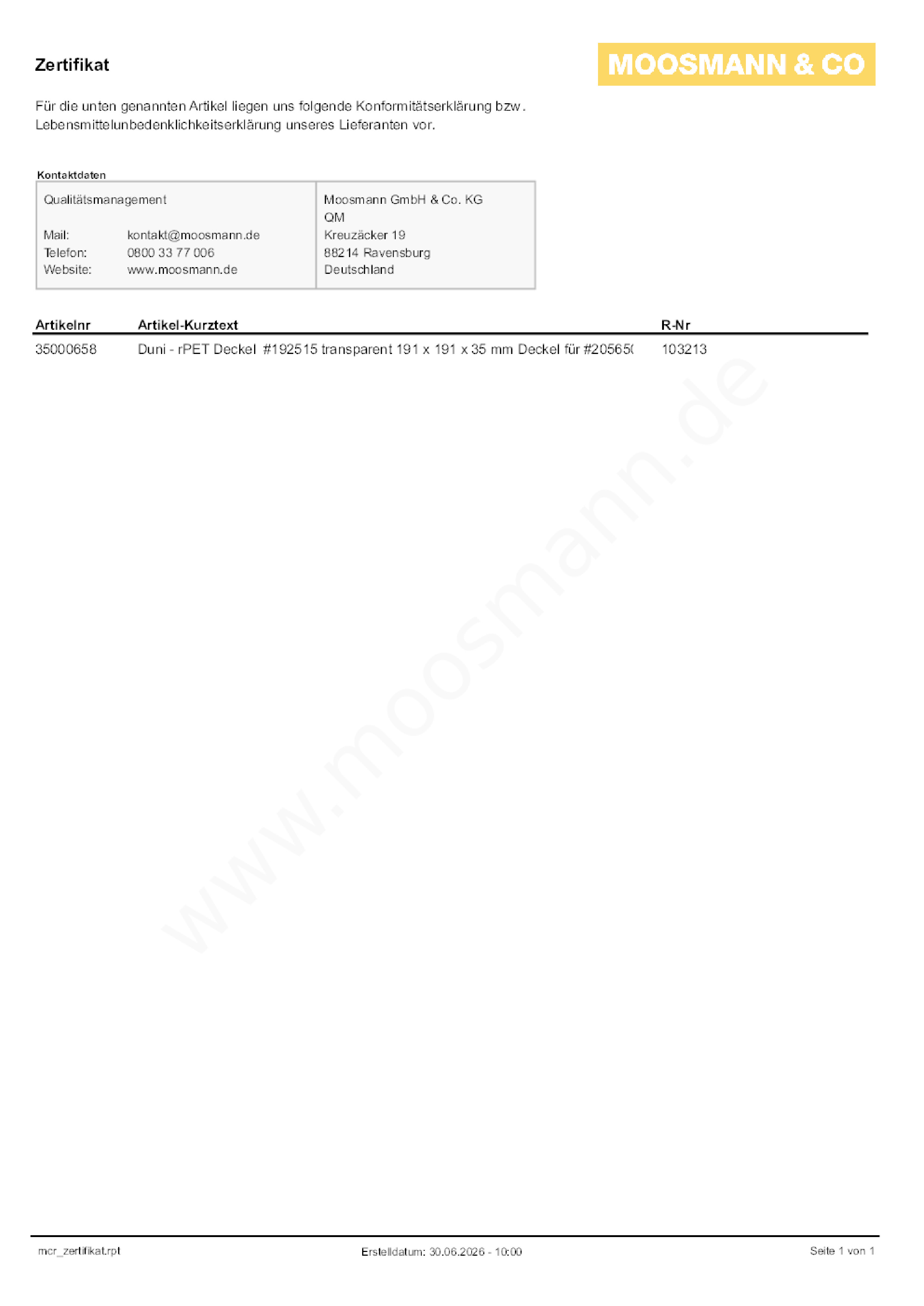 Download Konformitätserklärung