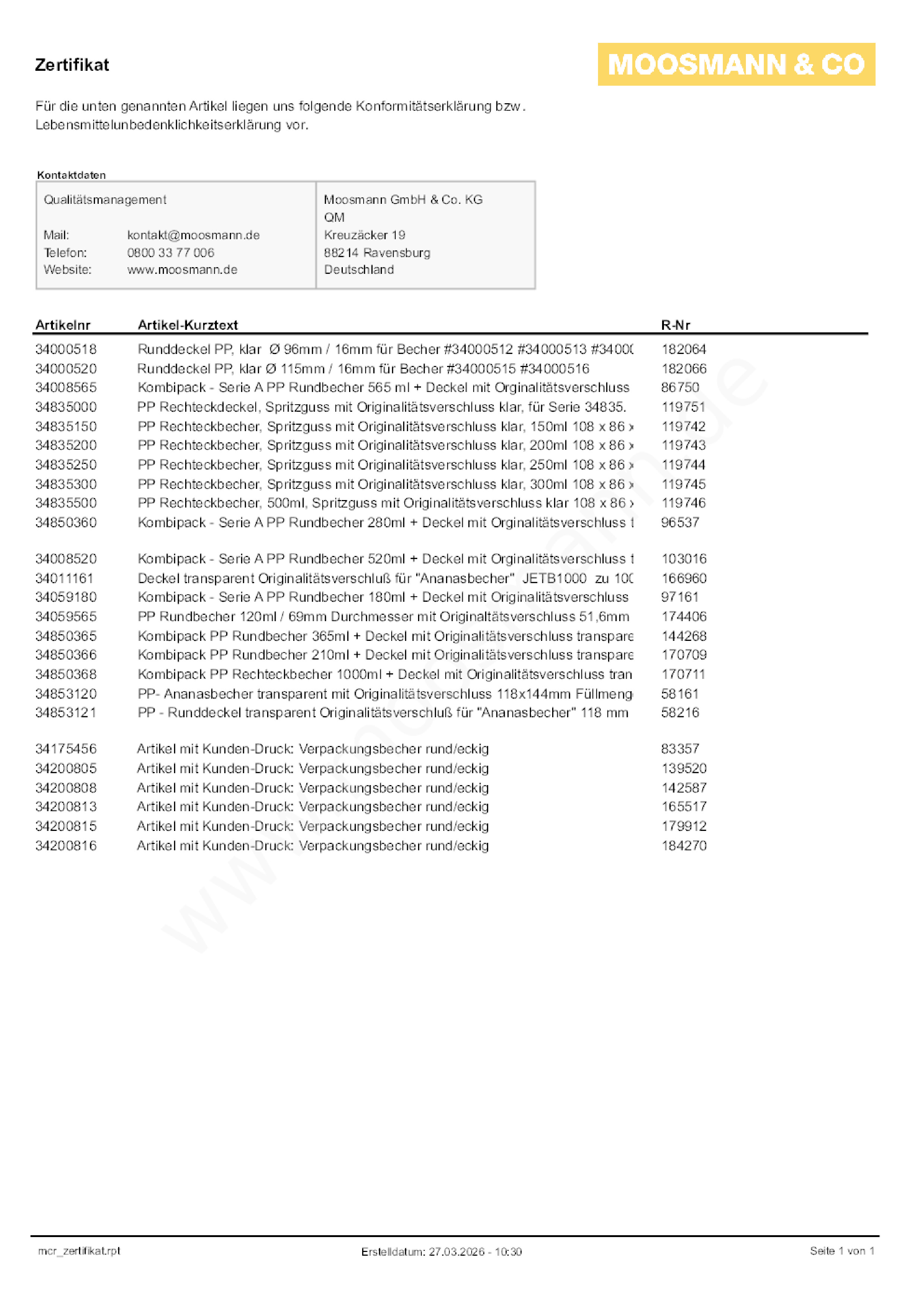 Download Konformitätserklärung