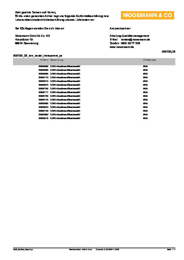 Download Konformitätserklärung