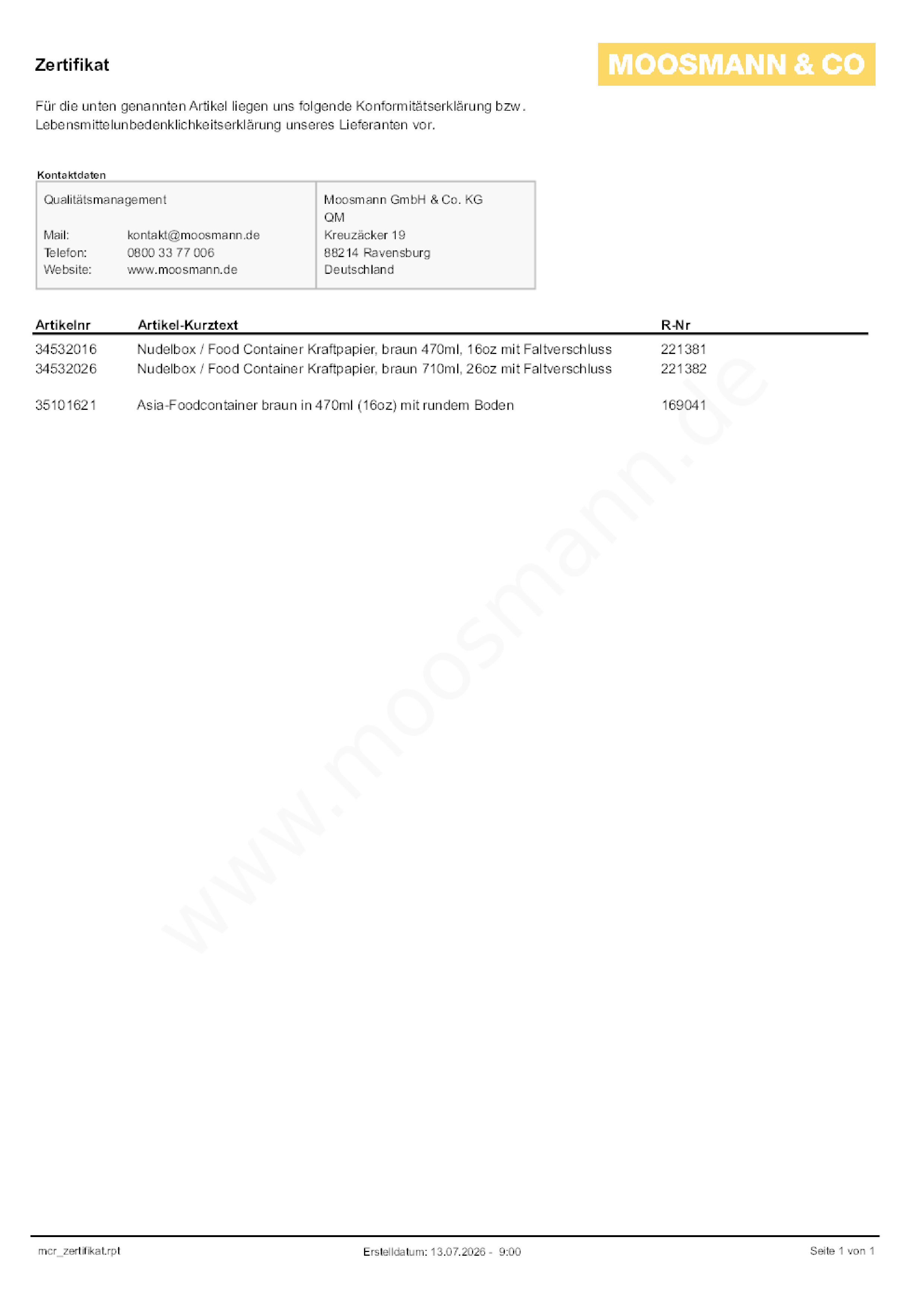 Download Konformitätserklärung