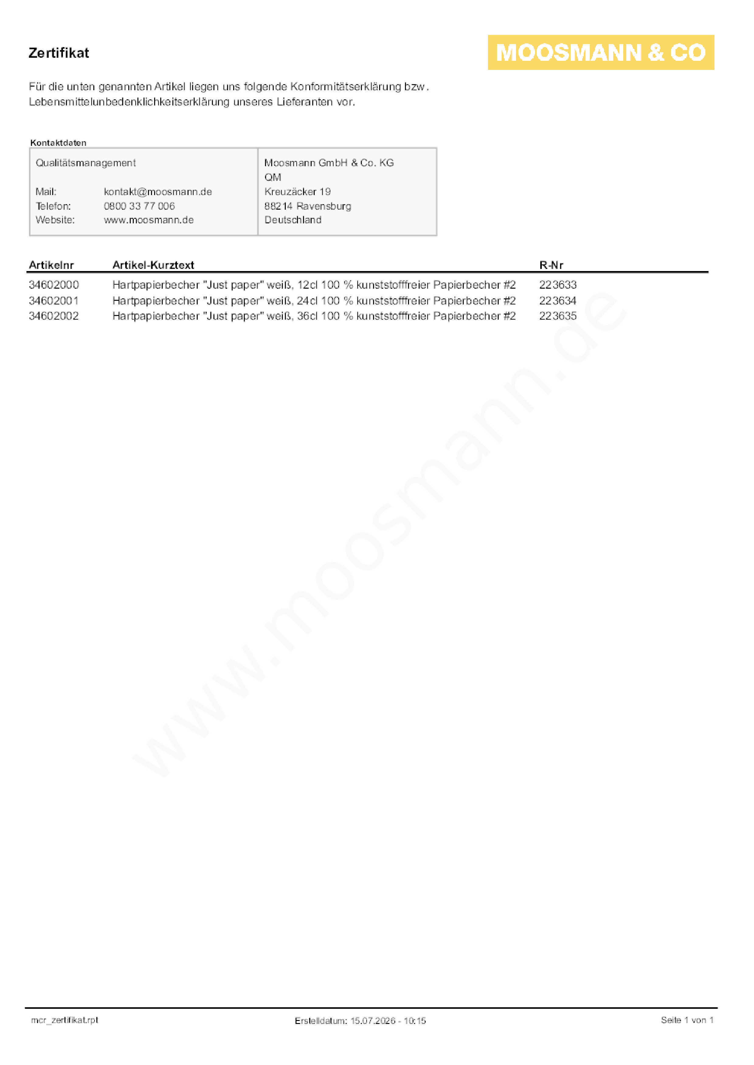 Download Konformitätserklärung