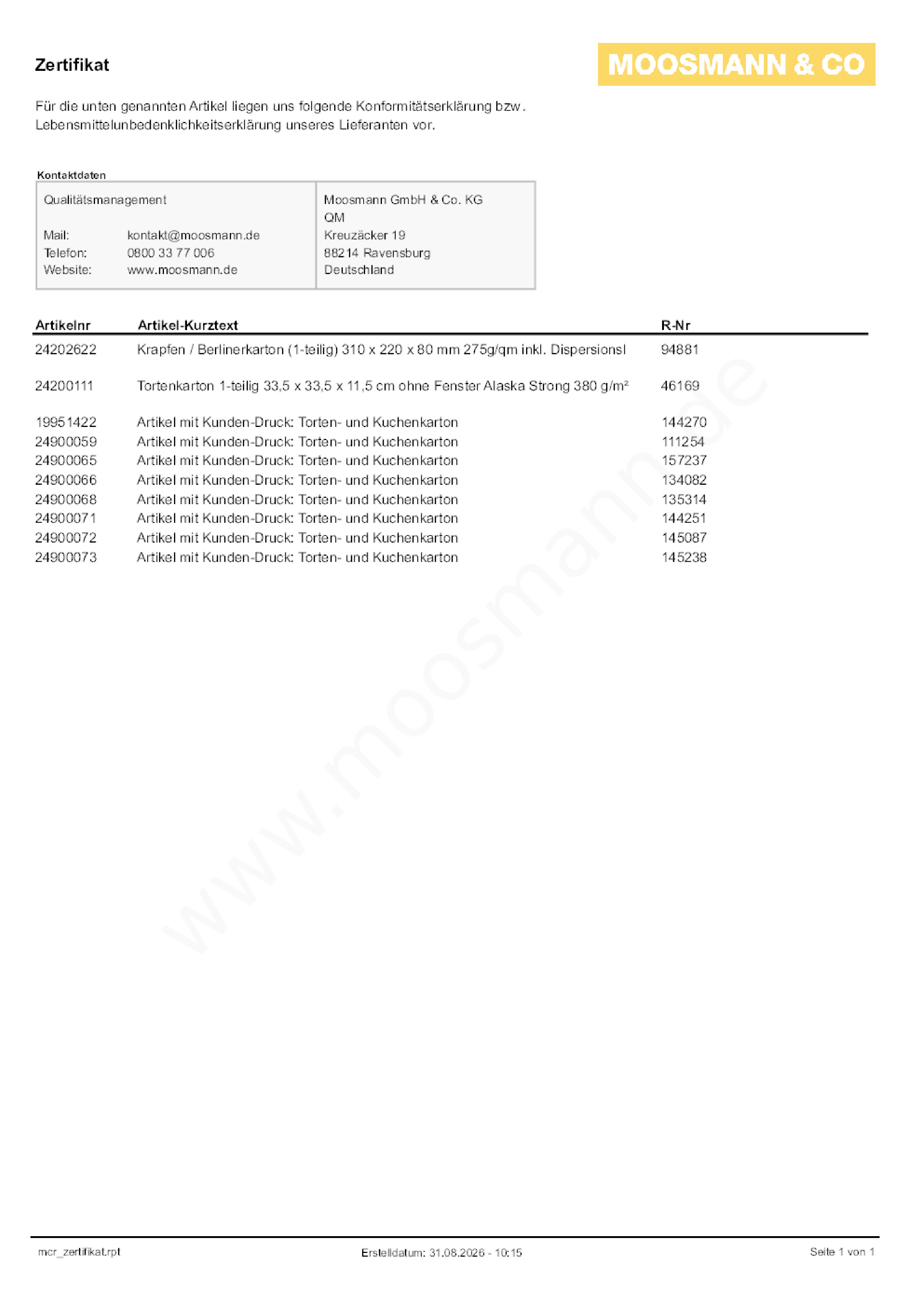 Download Konformitätserklärung
