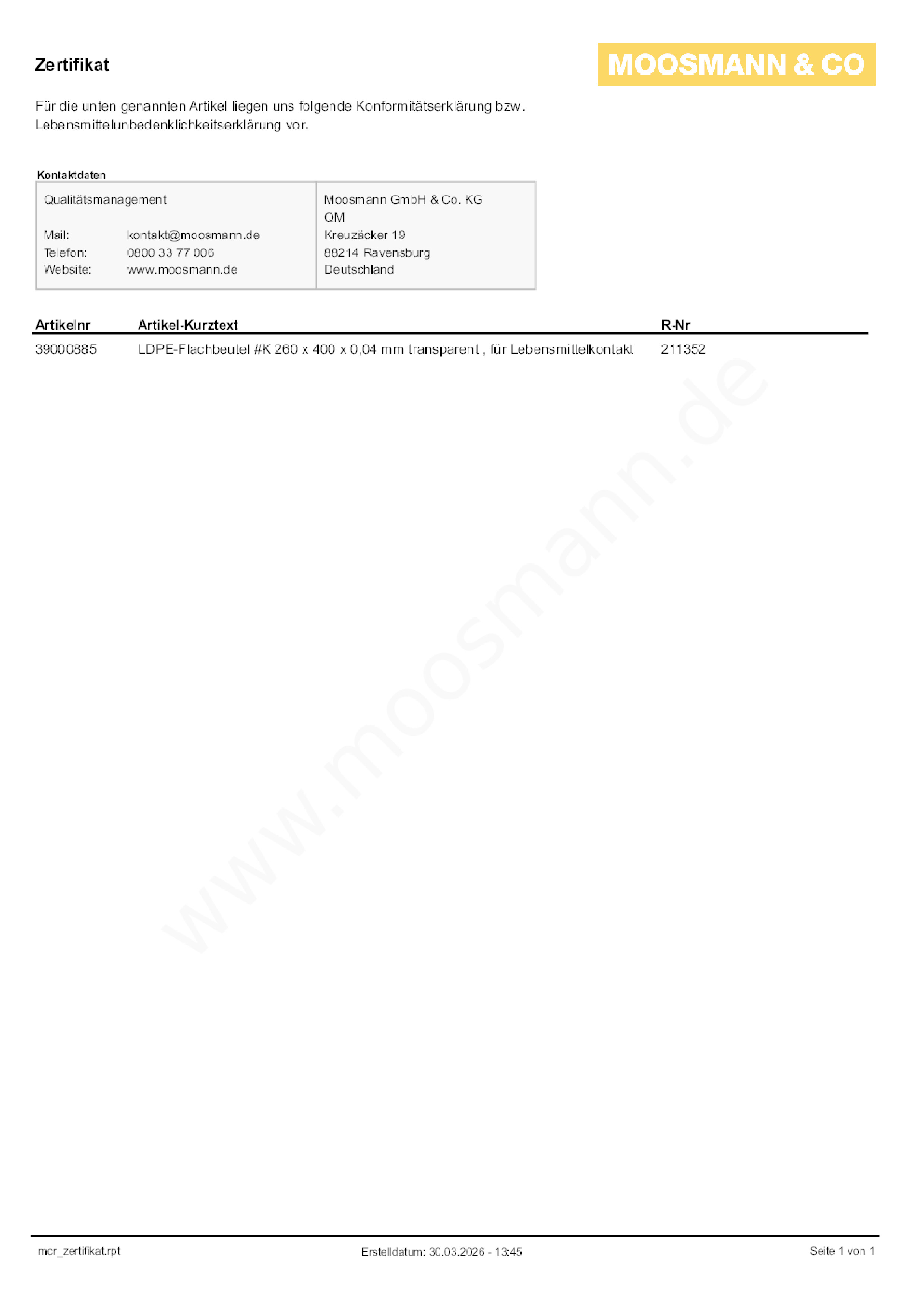 Download Konformitätserklärung