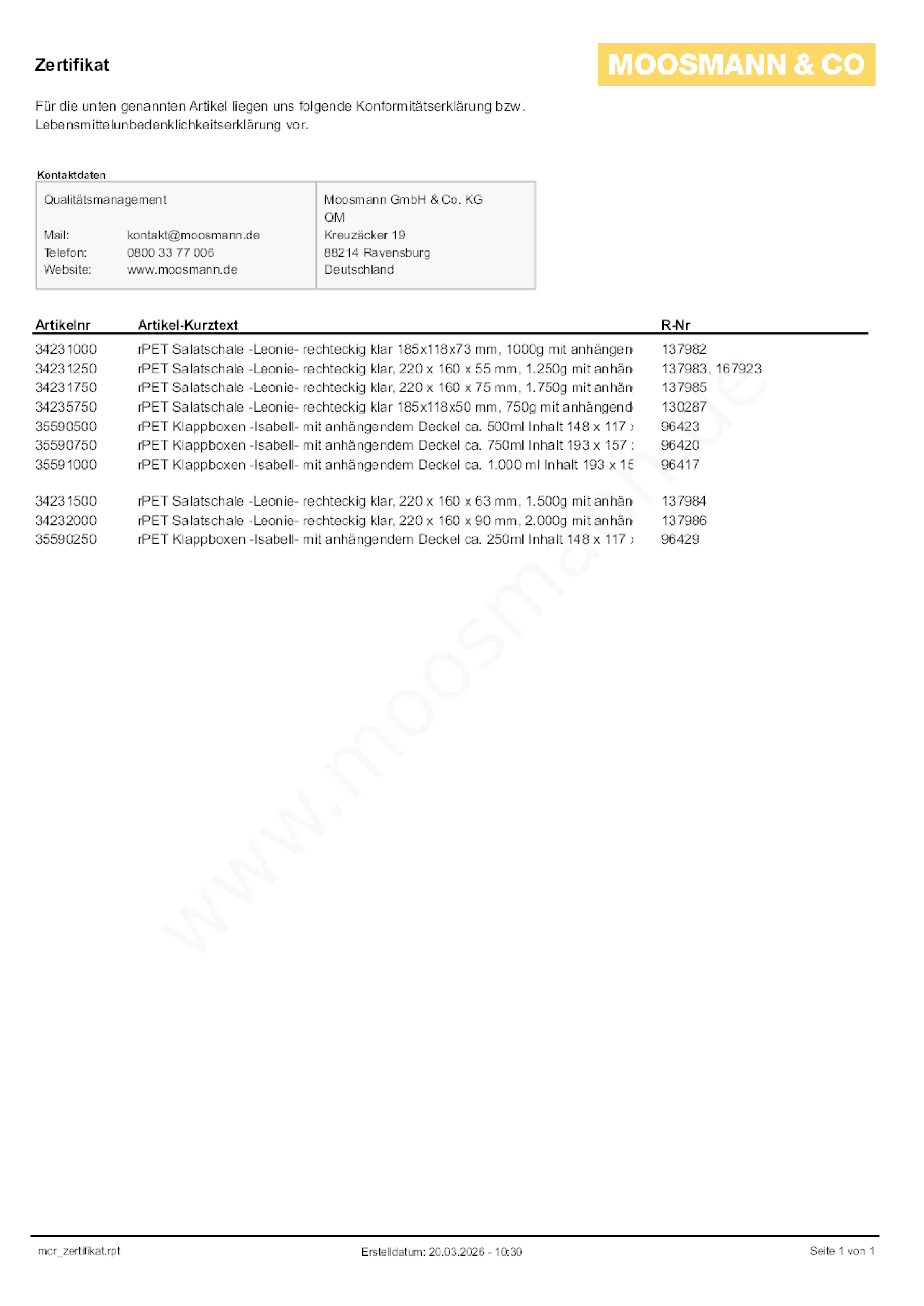 Download Konformitätserklärung