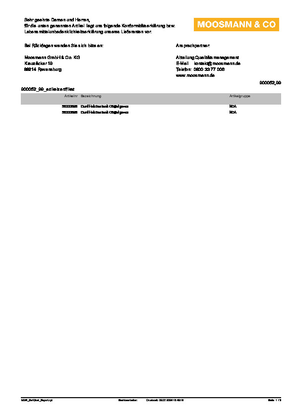 Download Lebensmittelunbedenklichkeitsbescheinigung