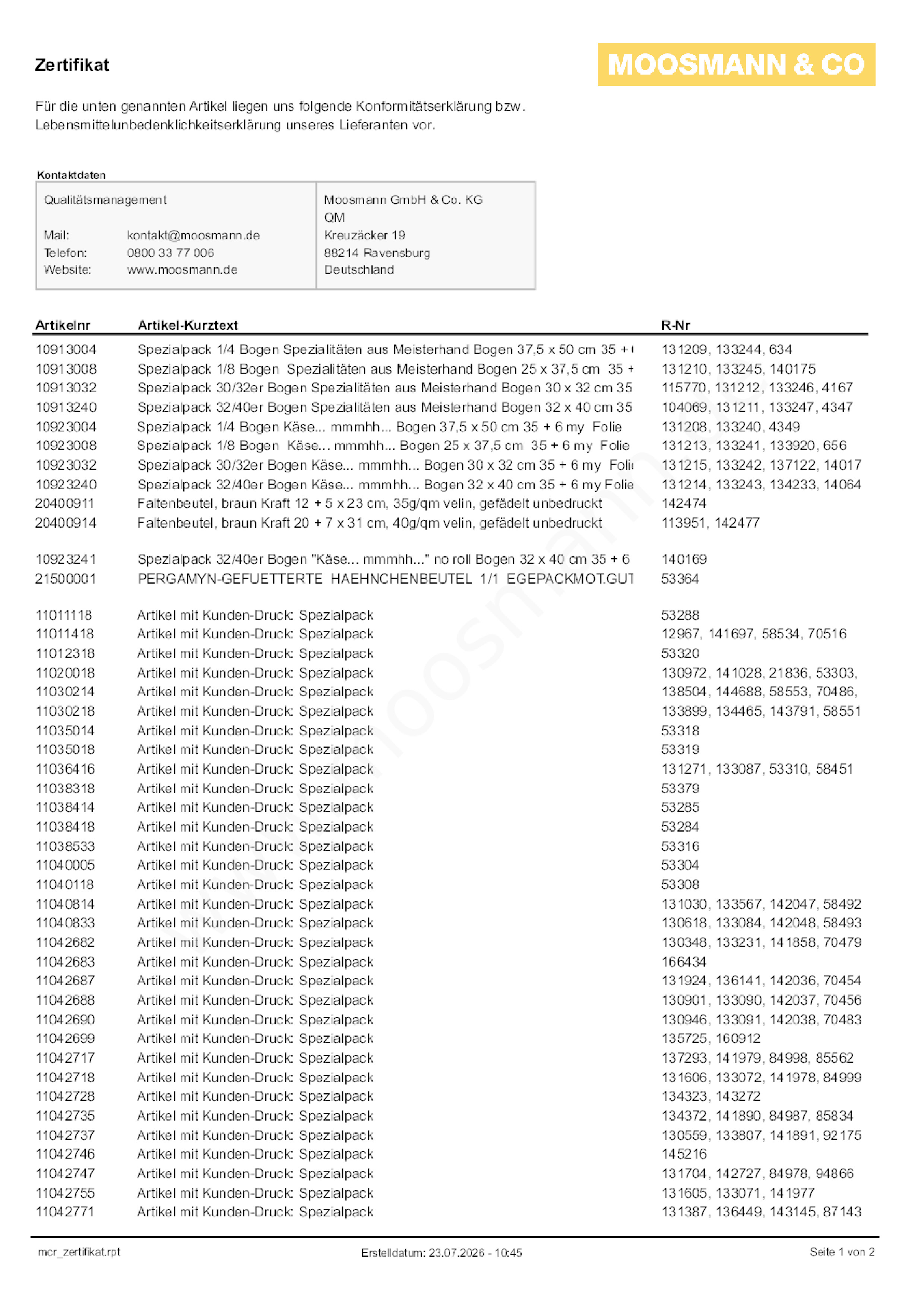 Download Konformitätserklärung