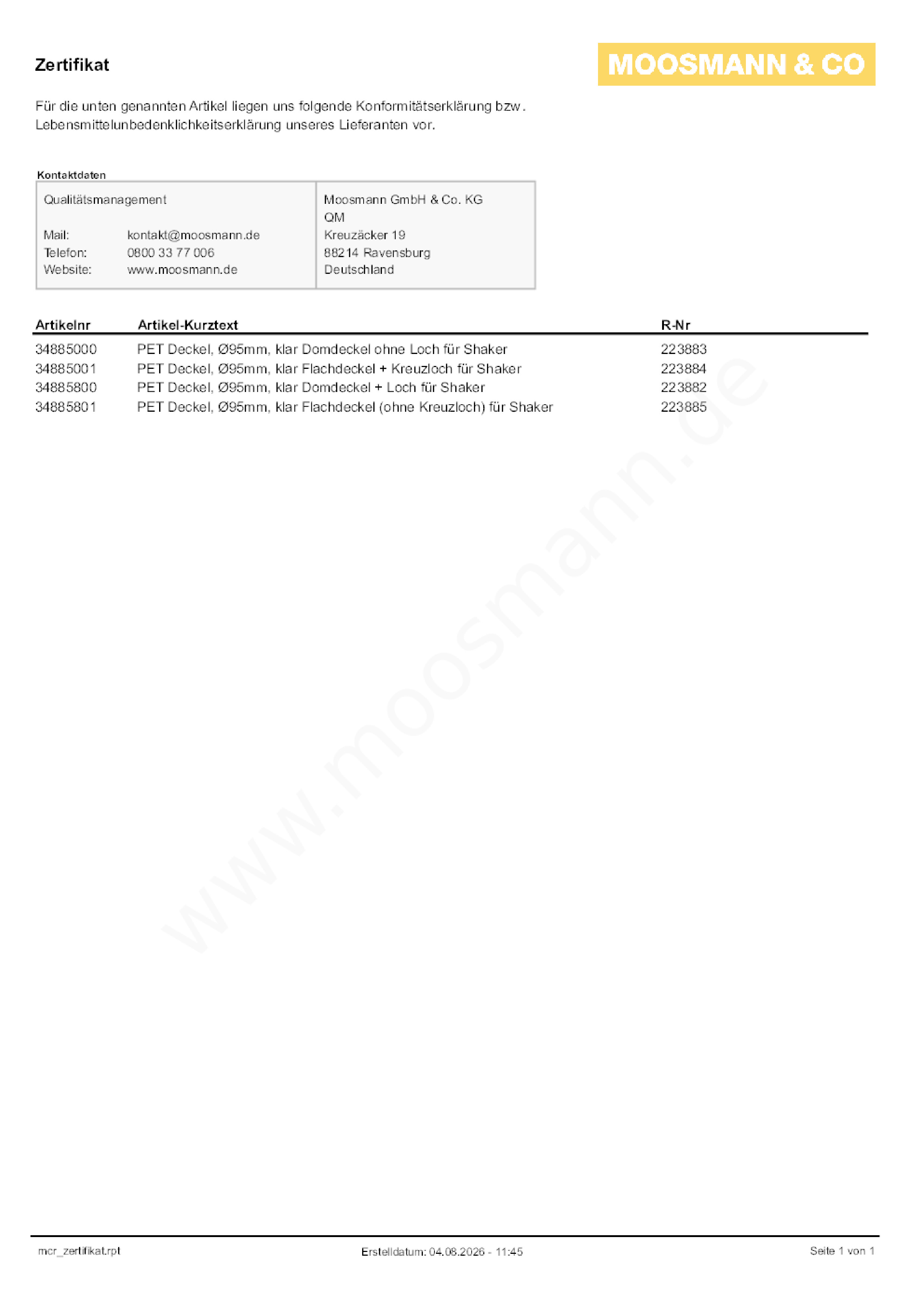 Download Konformitätserklärung