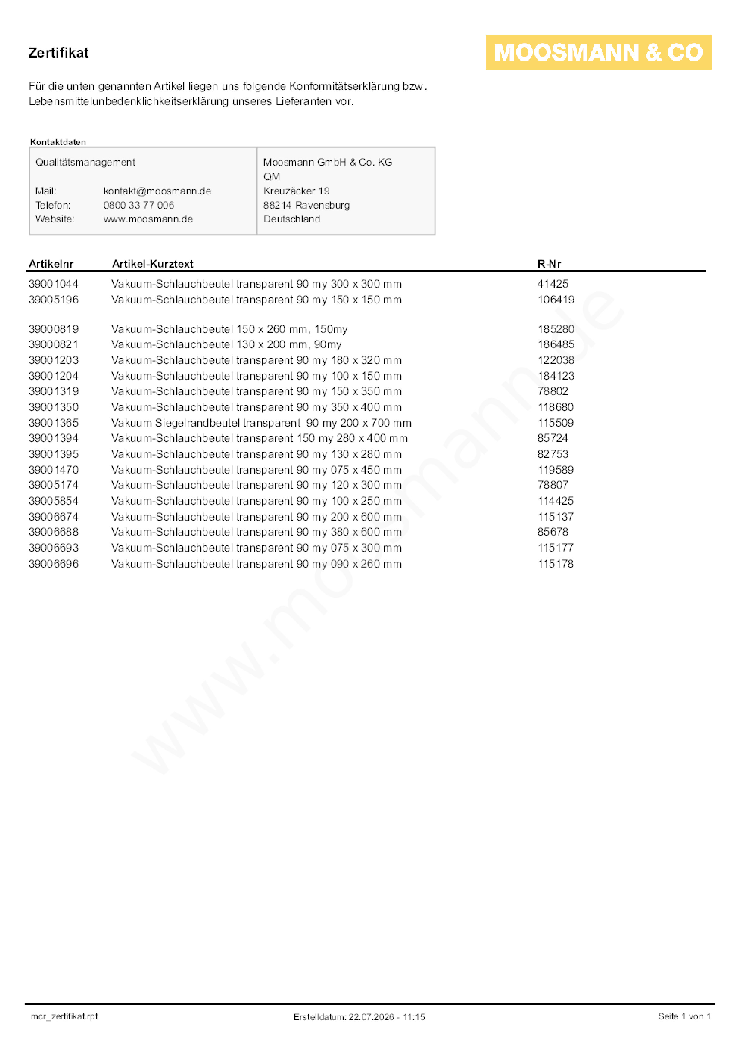 Download Konformitätserklärung