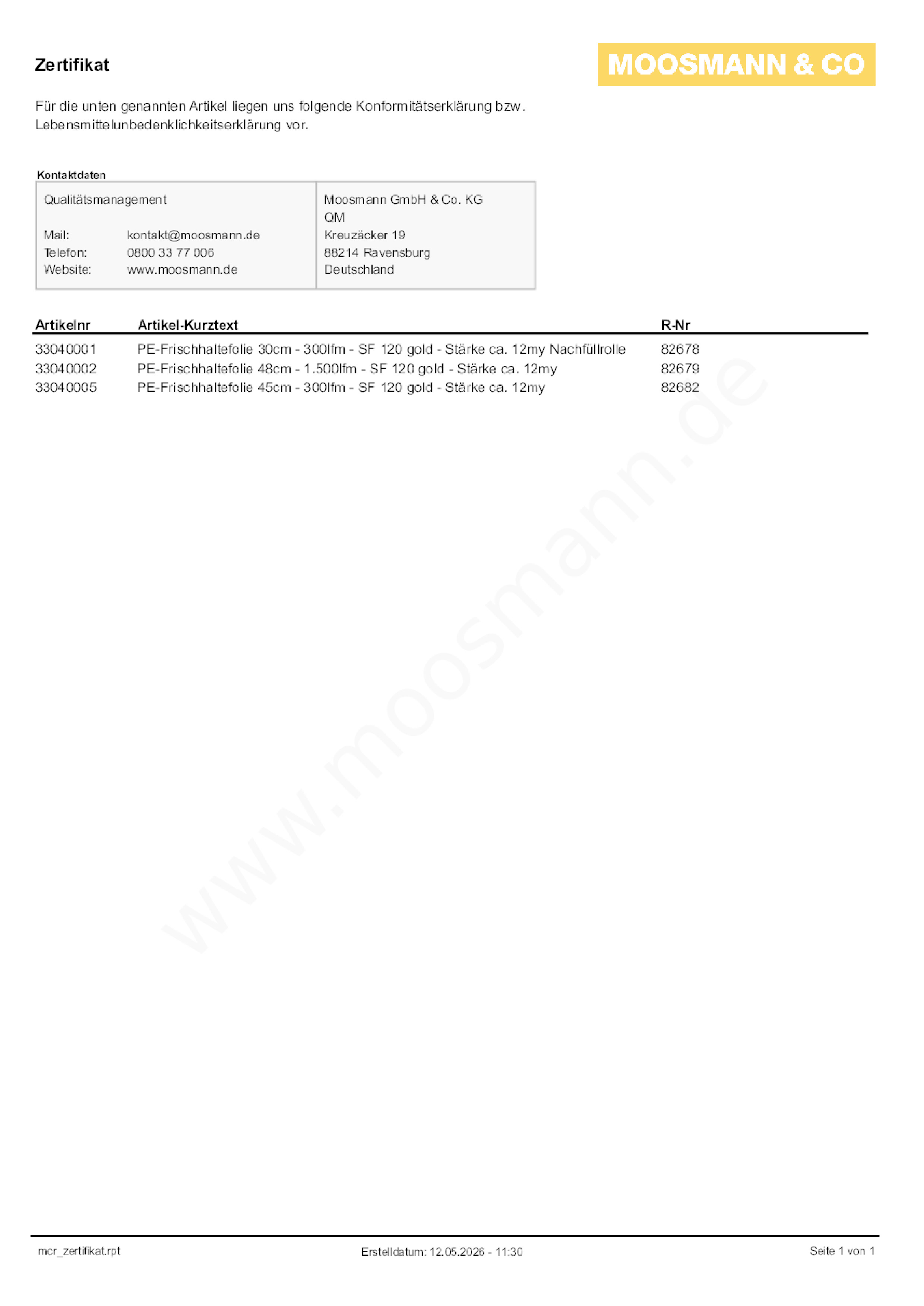 Download Konformitätserklärung