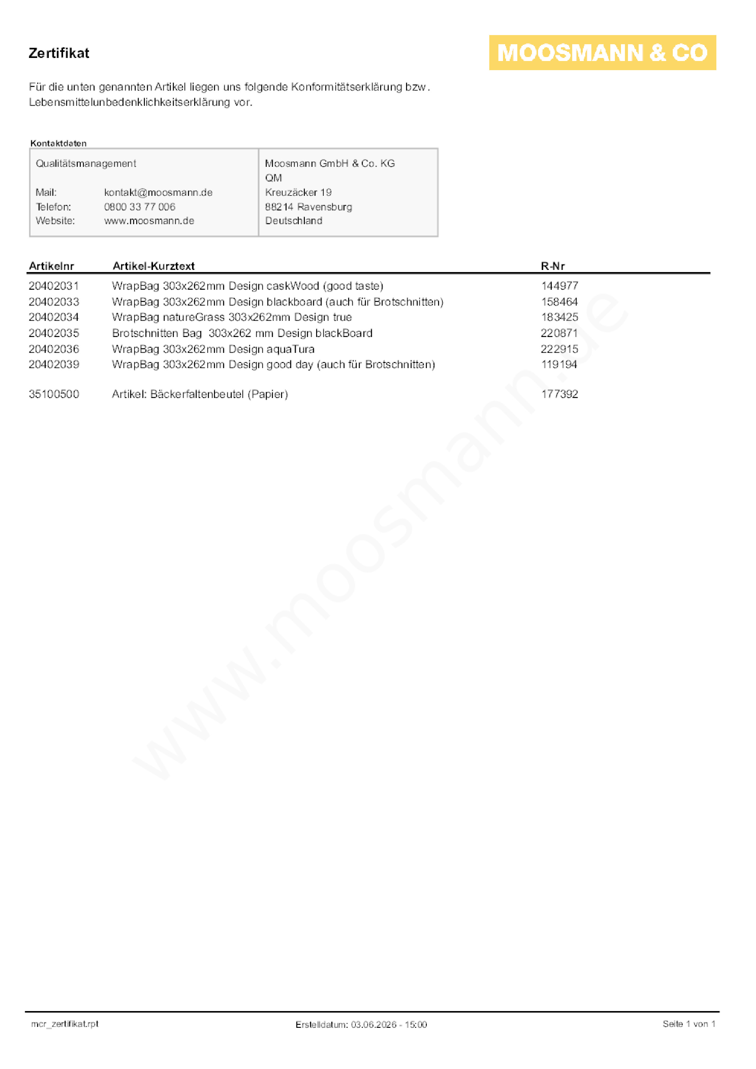 Download Konformitätserklärung