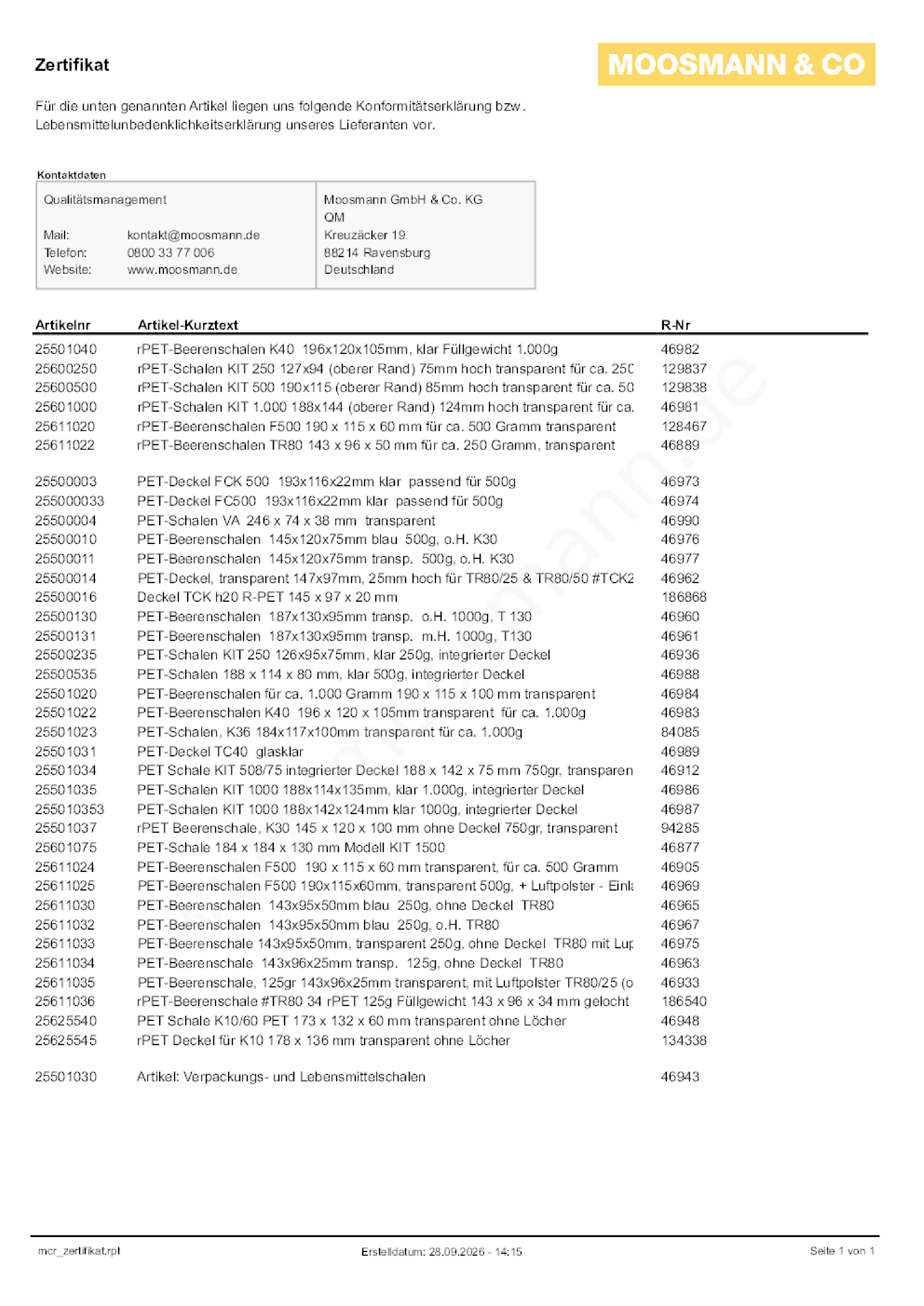 Download Konformitätserklärung
