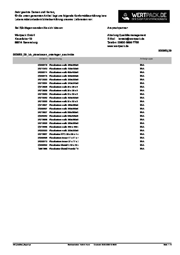 Download Lebensmittelunbedenklichkeitsbescheinigung