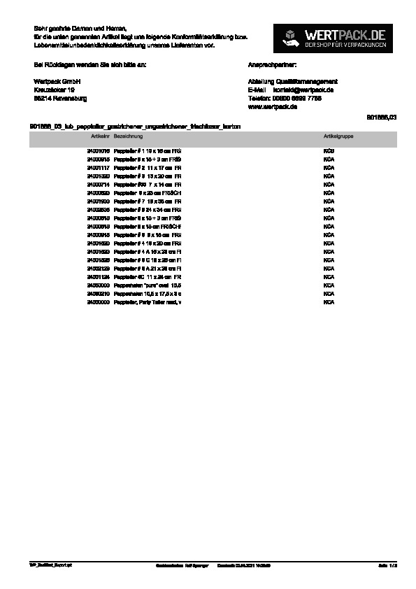 Download Lebensmittelunbedenklichkeitsbescheinigung