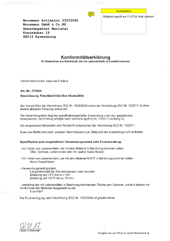 Download Konformitätserklärung