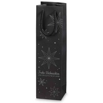 1er Flaschen - Tragetasche Linea Weihnachtsterne schwarz 1er Flaschen - Tragetasche Linea Weihnachtsterne schwarz