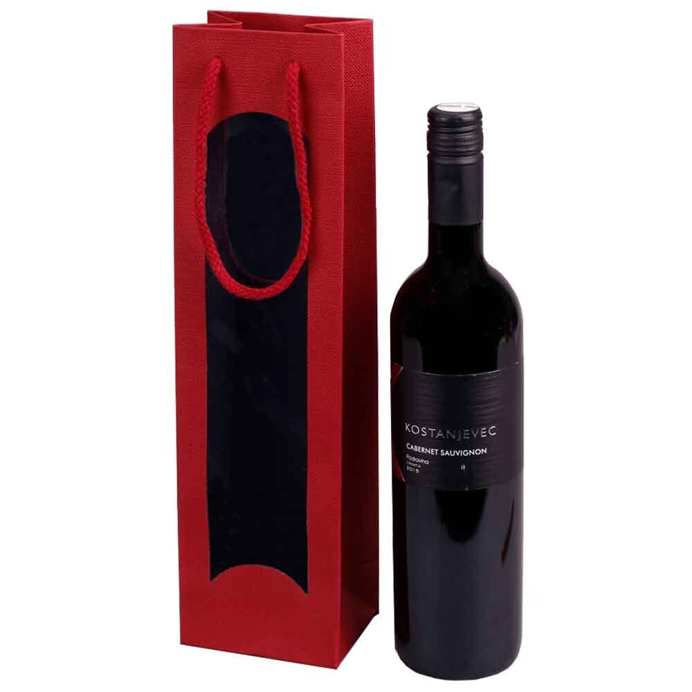 1er Flaschentragetasche Lino rot 1er Flaschentragetasche Lino rot