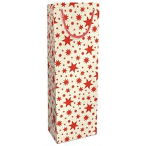 1er Flaschentragetasche aus Kraftpapier Beautiful Stars rot 1er Flaschentragetasche aus Kraftpapier Beautiful Stars rot