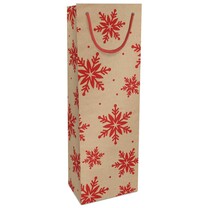 1er Flaschentragetasche aus Kraftpapier Kristalle rot 1er Flaschentragetasche aus Kraftpapier Kristalle rot