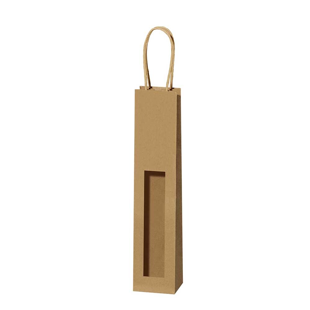 1er Flaschentragetasche schmal Kraftpapier natur 1er Flaschentragetasche schmal Kraftpapier natur