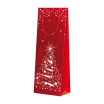 1er Flaschentragetasche Tannenbaum rot