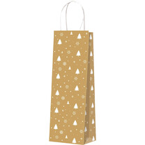 1er Geschenk-Tragetaschen gold Tannenbäume