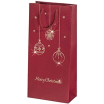 2er Flaschen - Tragetasche Linea Goldkugeln bordeaux 2er Flaschen - Tragetasche Linea Goldkugeln bordeaux