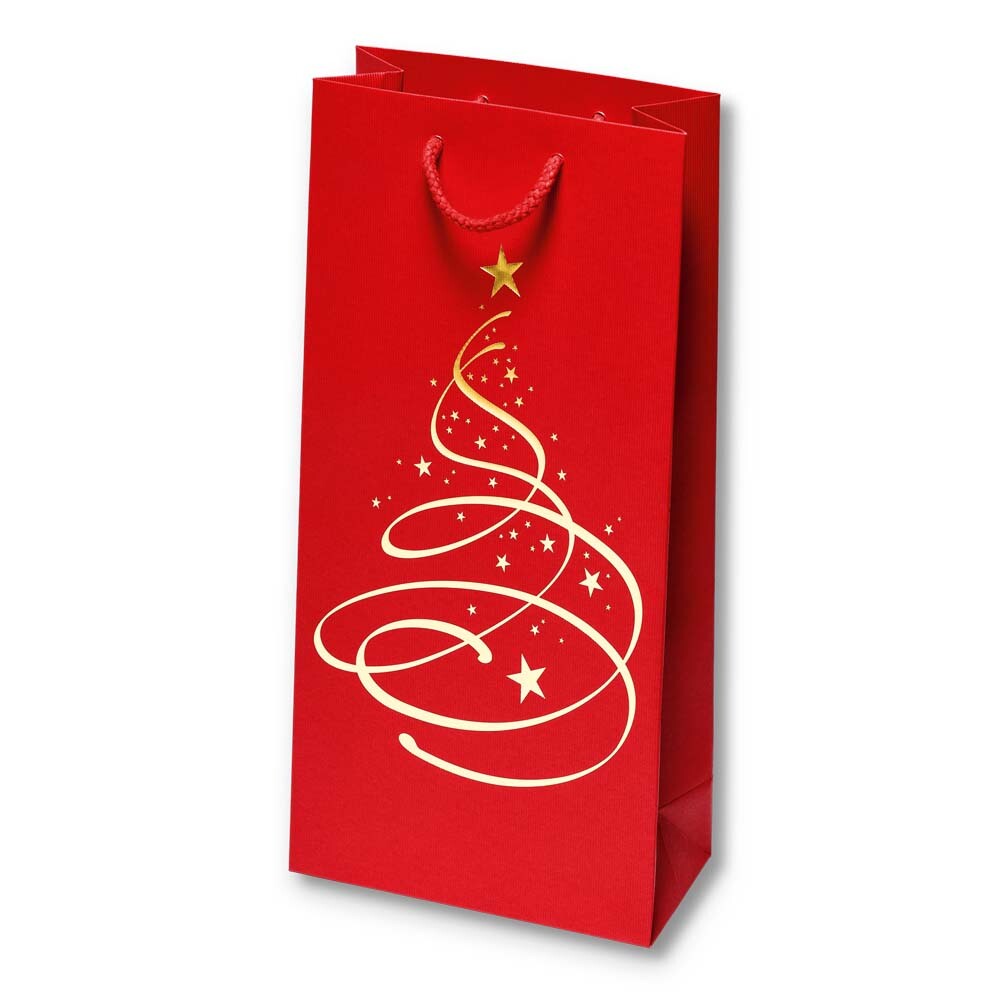 2er Flaschen - Tragetasche Christbaum rot 17 85 x 36 cm 2er Flaschen - Tragetasche Christbaum rot 17 85 x 36 cm