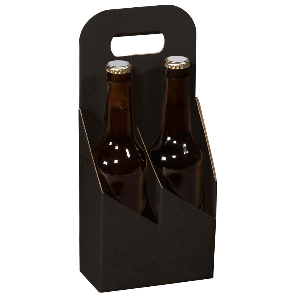 2er Flaschenträger für Bier und Saft schwarz