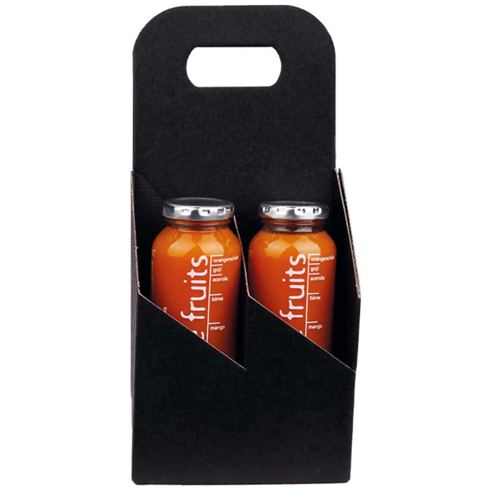 2er Flaschenträger für Bier und Saft schwarz