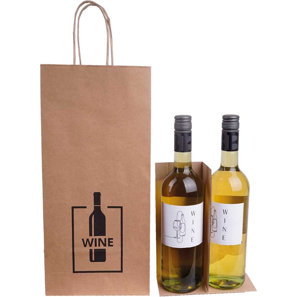 2er Flaschen-Tragetasche Winebottle mit Flaschentrenner 2er Flaschen-Tragetasche Winebottle mit Flaschentrenner