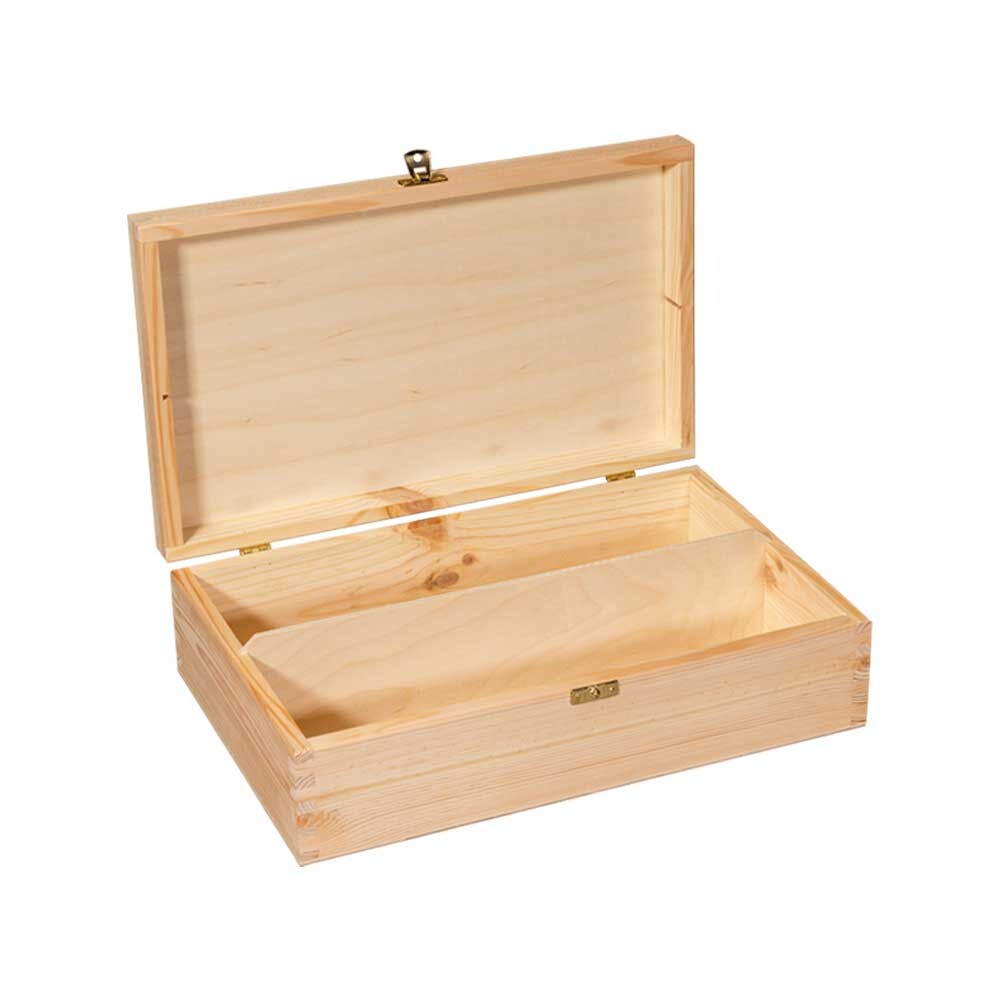 2er Holzkiste Naturfarben mit Scharnierdeckel 2er Holzkiste Naturfarben mit Scharnierdeckel