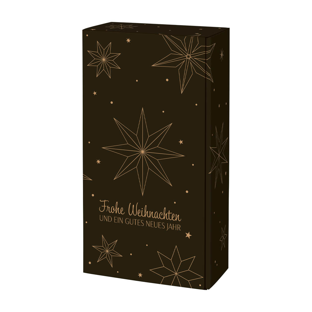 2er Weinkarton Weihnachtssterne schwarz 2er Weinkarton Weihnachtssterne schwarz