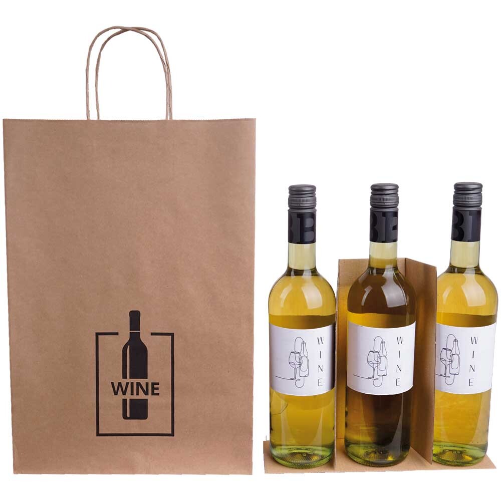 3er Flaschen-Tragetasche Winebottle mit Flaschentrenner 3er Flaschen-Tragetasche Winebottle mit Flaschentrenner