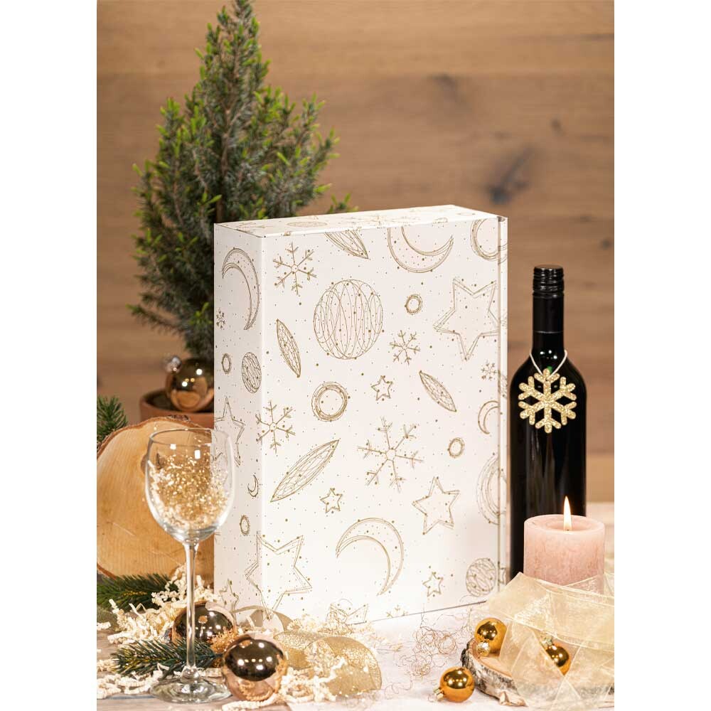 3er Weinkarton Christmas Bianco