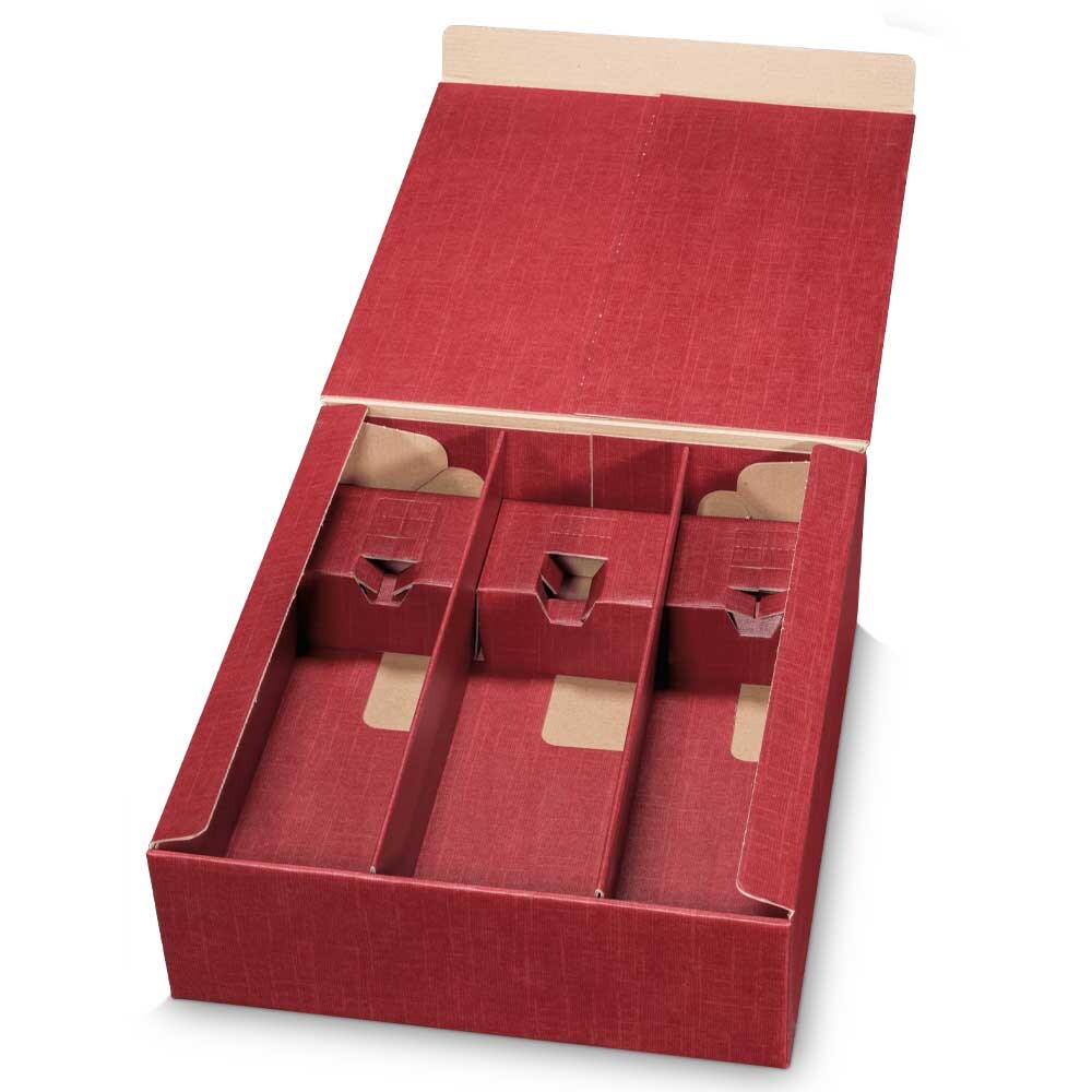 3er Weinkarton Seta XXL für breite Flaschen 3er Weinkarton Seta XXL für breite Flaschen