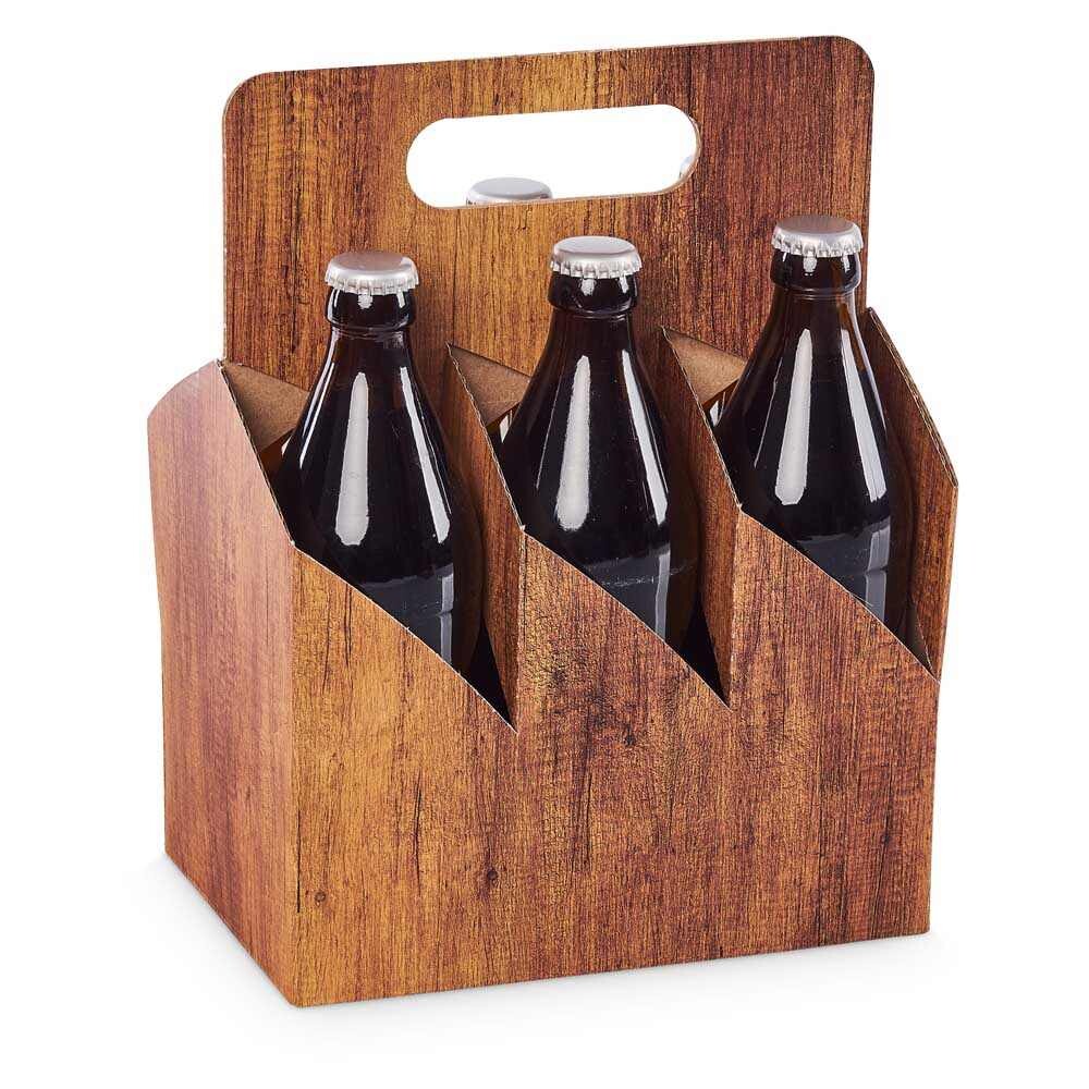 6er-Flaschenträger für Bier und Saft "Timber"