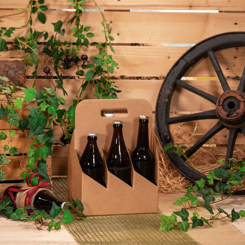 6er Flaschenträger für Bier und Saft natur 6er Flaschenträger für Bier und Saft natur