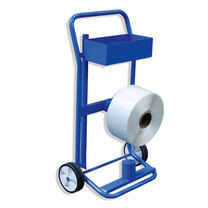 Abrollwagen für Polyester-Umreifungsbänder aus Metall fahrbar