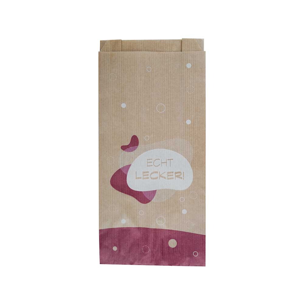 Bäckerfaltenbeutel braun echt lecker 12 + 5 x 24 cm Bäckerfaltenbeutel braun echt lecker 12 + 5 x 24 cm