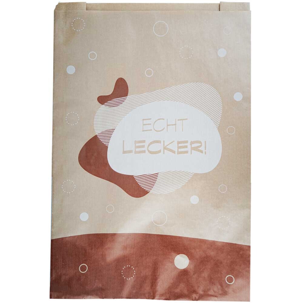 Bäckerfaltenbeutel braun echt lecker 30 - 11 x 45 cm