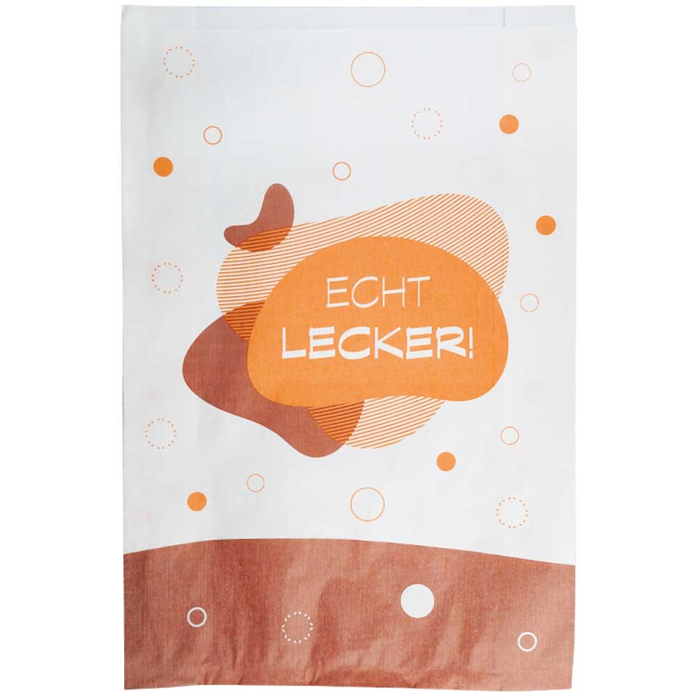 Bäckerfaltenbeutel weiß echt lecker 30 - 11 x 45 cm Bäckerfaltenbeutel weiß echt lecker 30 - 11 x 45 cm
