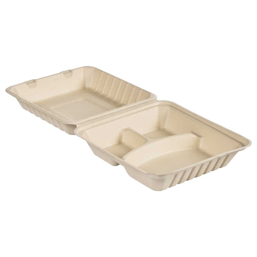 Bagasse-Boxen Menübox rechteckig 350 und 120 und 120 ml