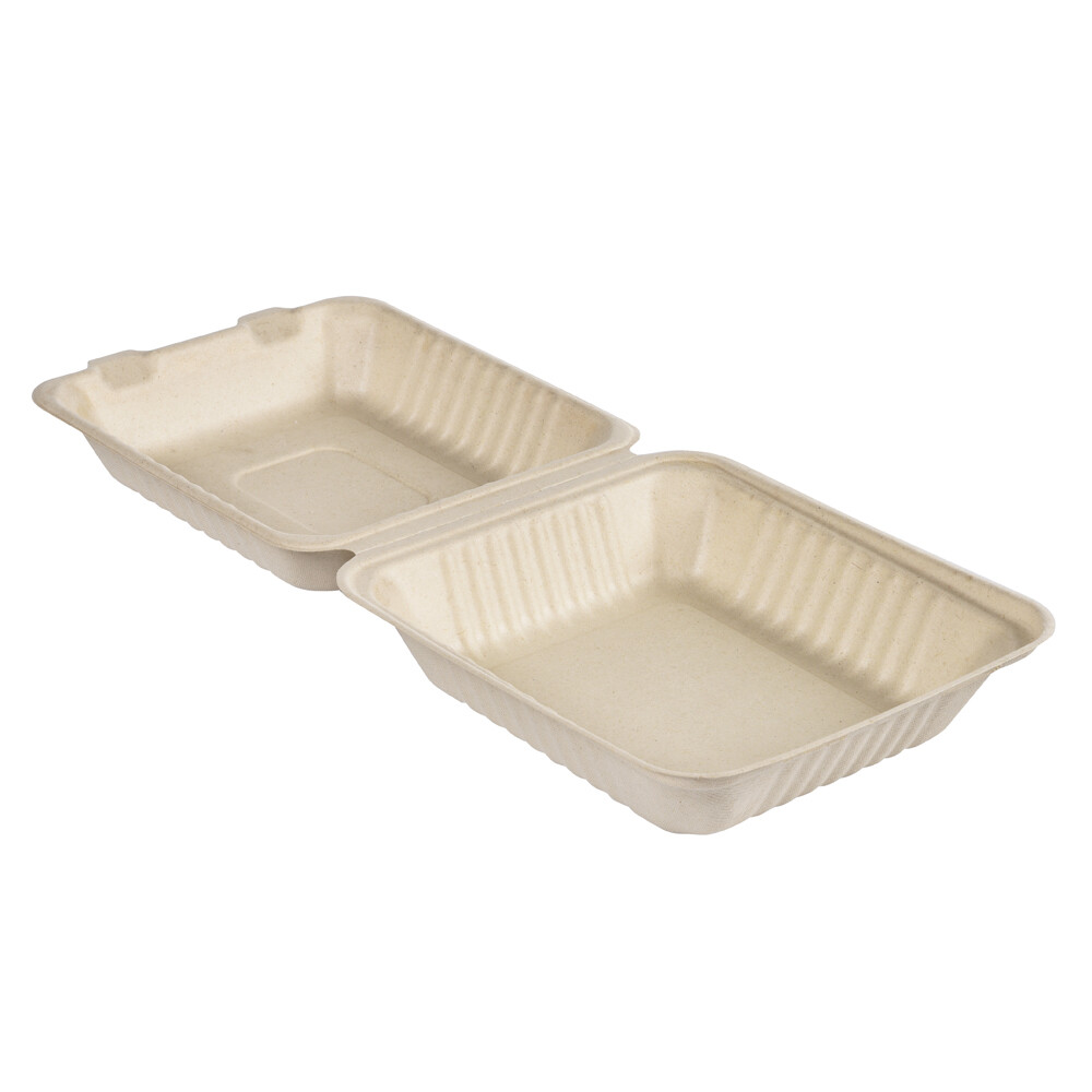 Bagasse-Boxen Menübox rechteckig 1.000 ml Bagasse-Boxen Menübox rechteckig 1.000 ml