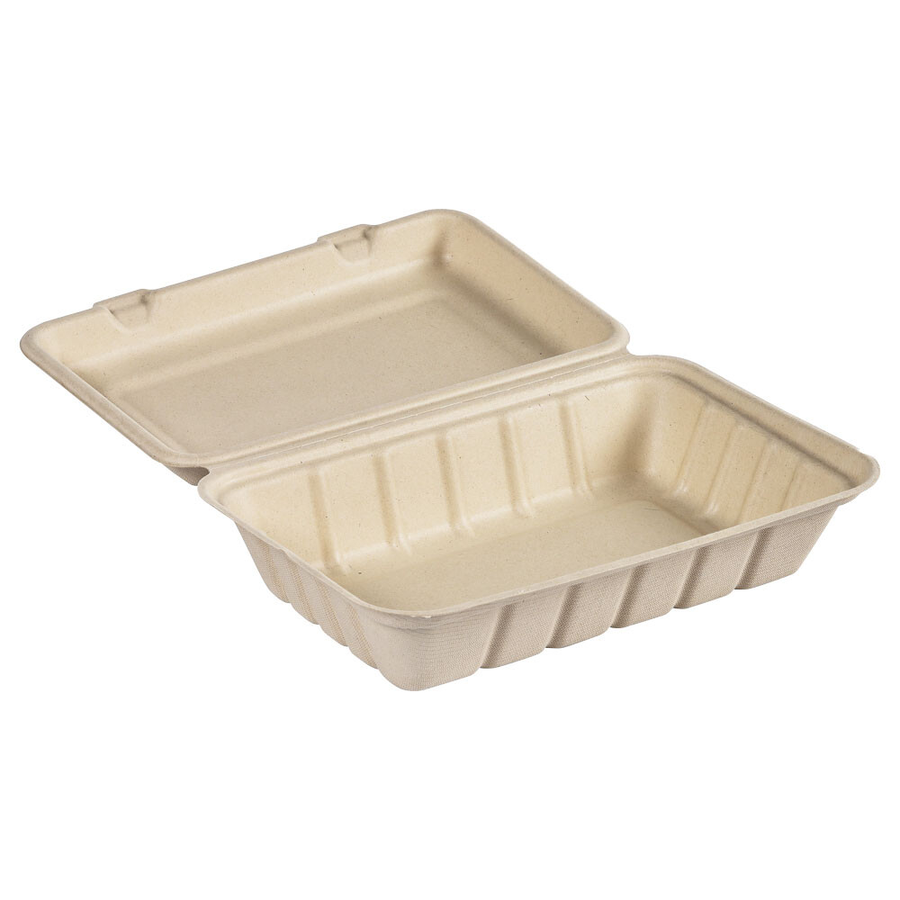 Bagasse-Boxen Menübox rechteckig 850 ml Bagasse-Boxen Menübox rechteckig 850 ml