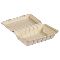 Bagasse-Boxen Menübox rechteckig 850 ml Bagasse-Boxen Menübox rechteckig 850 ml