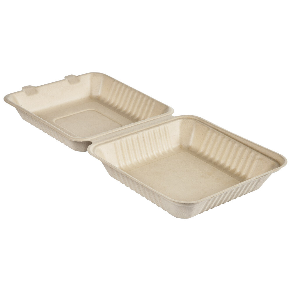 Bagasse-Boxen Menübox rechteckig 1.200 ml Bagasse-Boxen Menübox rechteckig 1.200 ml