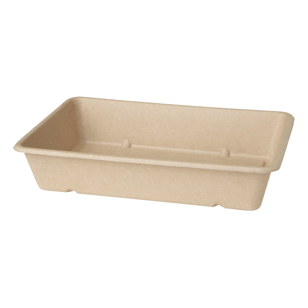 Bagasse - Schalen eckig Braun 1.200 ml | Moosmann Verpackungen