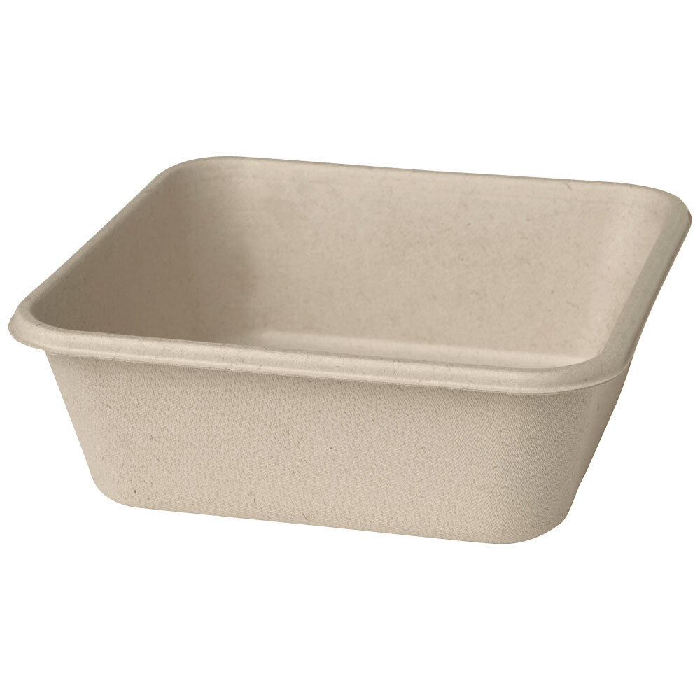 Bagasse - Schalen eckig braun 900 ml Bagasse - Schalen eckig braun 900 ml