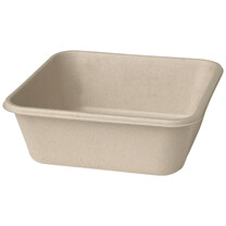 Bagasse - Schalen eckig braun 900 ml