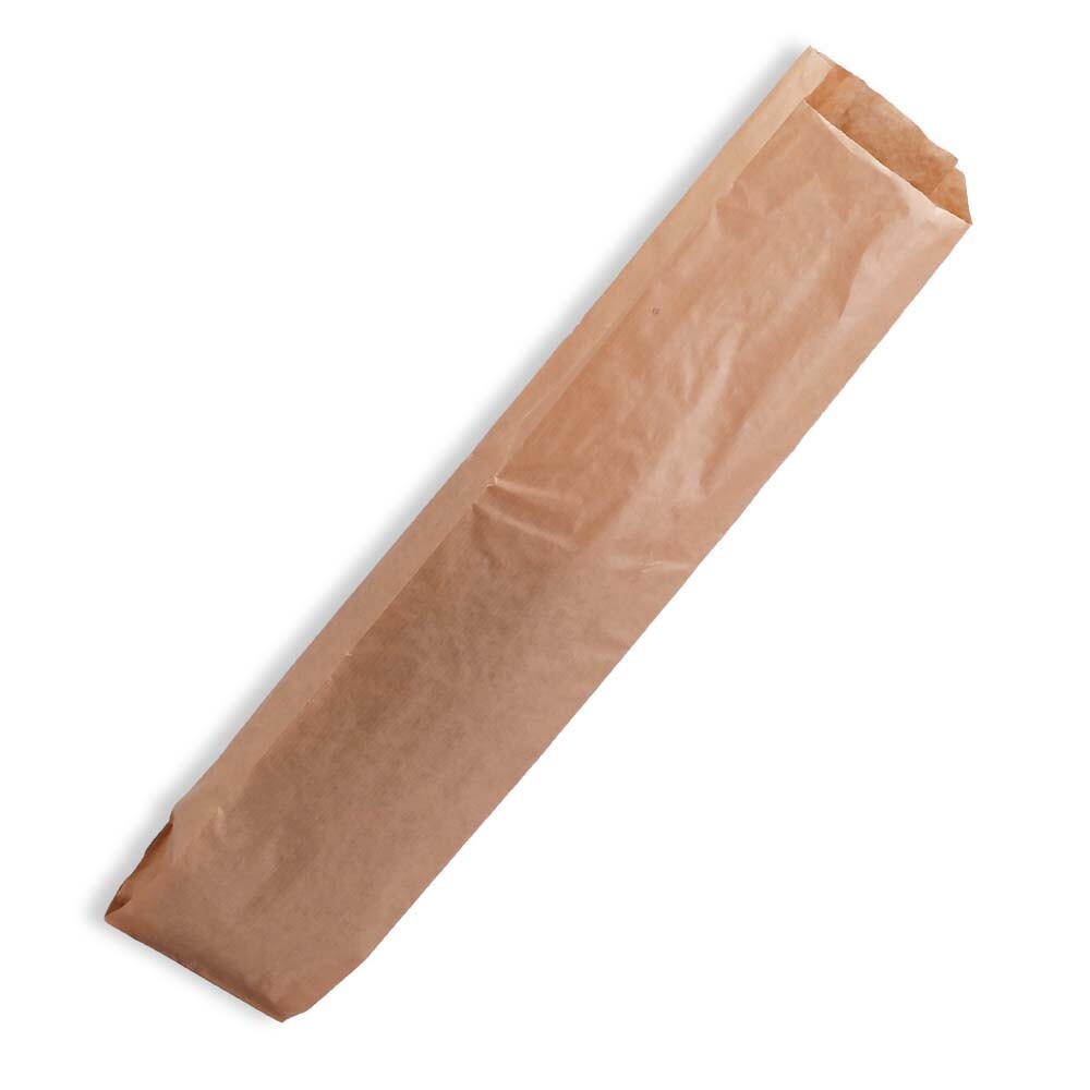 Baguette-Beutel braun unbedruckt Breite 12 Falte 5 Höhe 58 cm - 40 g qm Baguette-Beutel braun unbedruckt Breite 12 Falte 5 Höhe 58 cm - 40 g qm